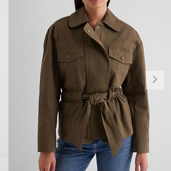 Express Jackets & Blazers - New with Tags! EXPRESS Twill Oversized Belted Utility Jacket - Size XL - $138